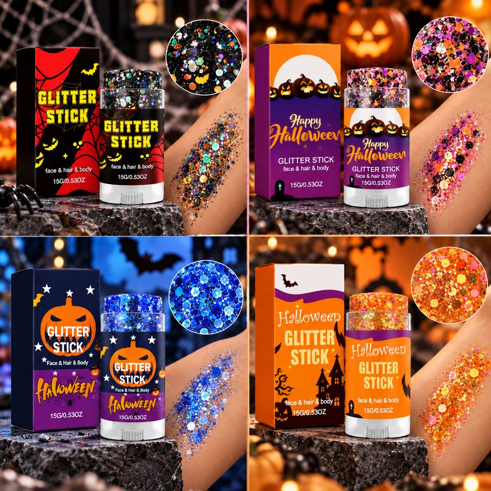 GlitterPop – Glittrande & festligt – Halloween-glitterstift för ansikte, hår och kropp