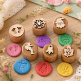 WoodStamp – Montessori & Kreativt – 6 st trästämplar för lera