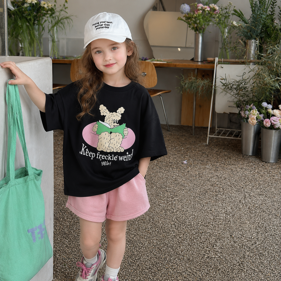 SunnyKids – Bekvämt & gulligt – Oversized T-shirt med seriefigurmotiv