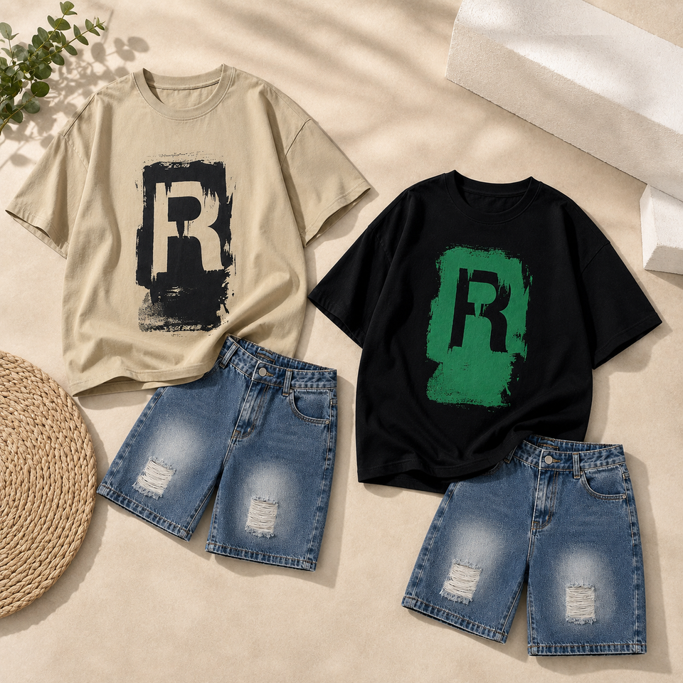 CoolBoys – Coolt & bekvämt – Outfit för pojkar med t-shirt och jeansshorts