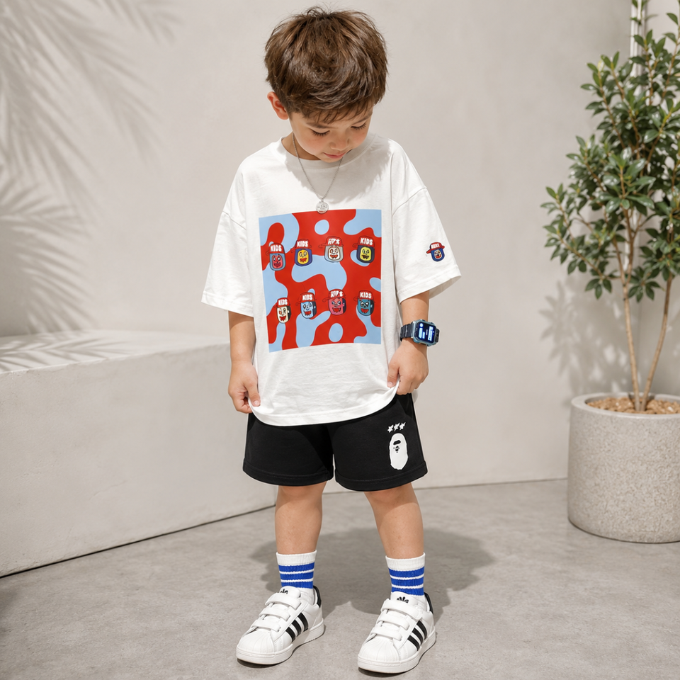 TinyTrend – Avslappnat & stilfullt – Barn-T-shirt med färgglatt tryck
