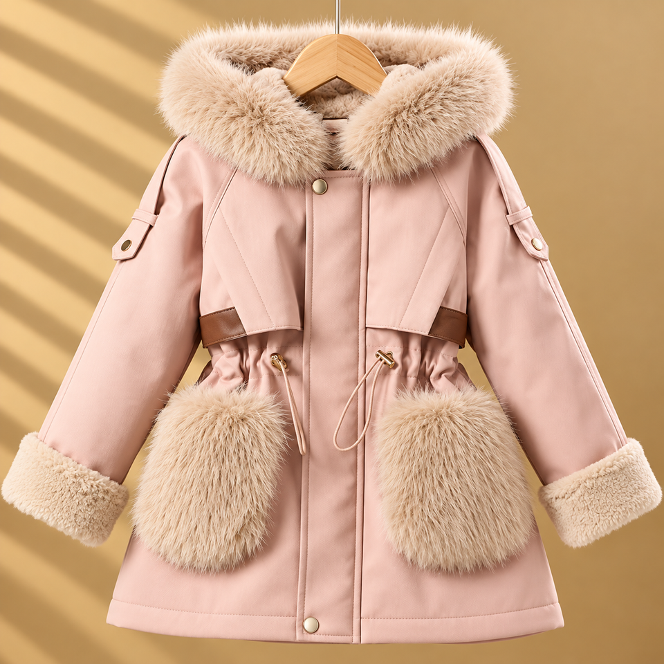 CozyParka – Varm och mjuk – Vinterjacka för flickor med plyschkrage