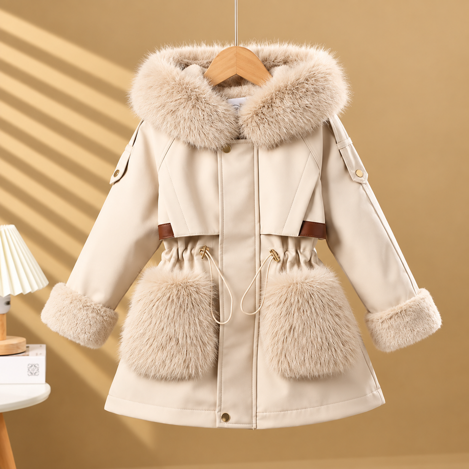 CozyParka – Varm och mjuk – Vinterjacka för flickor med plyschkrage