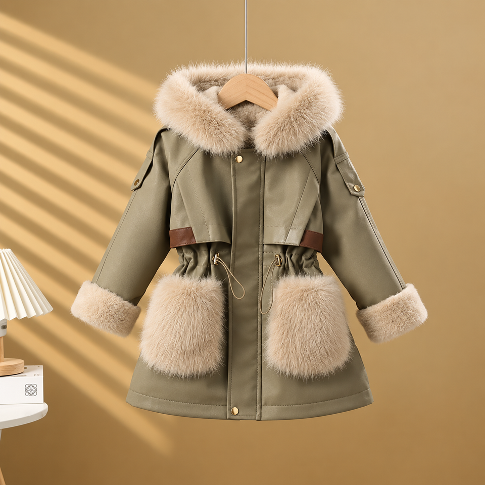 CozyParka – Varm och mjuk – Vinterjacka för flickor med plyschkrage