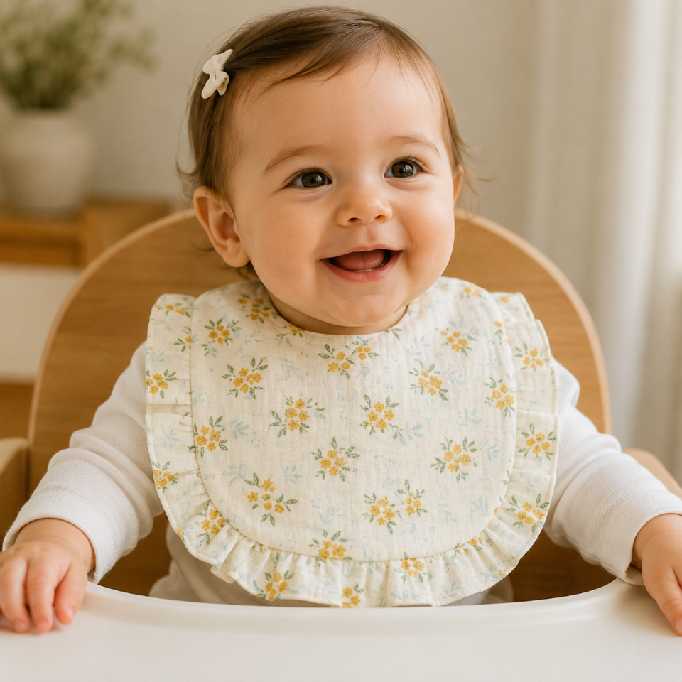 BabyBloom – Söt & bekväm – Babymuslin med volangkant