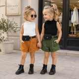 MiniFashionista – Elegant & Trends – Set för flickor med topp, shorts och midjeväska