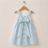 BloomGrace – Söt & bekväm – barnklänning med rosett och justerbara axelband