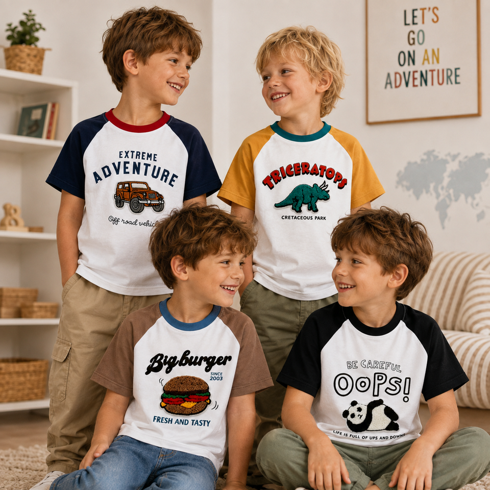 StreetBoy – Coolt & bekvämt – Barn-T-shirt med raglanärmar och tryck