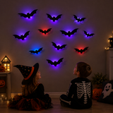 SpookyGlow – Läskigt & stämningsfullt – LED-väggdekoration med Halloween-fladdermus