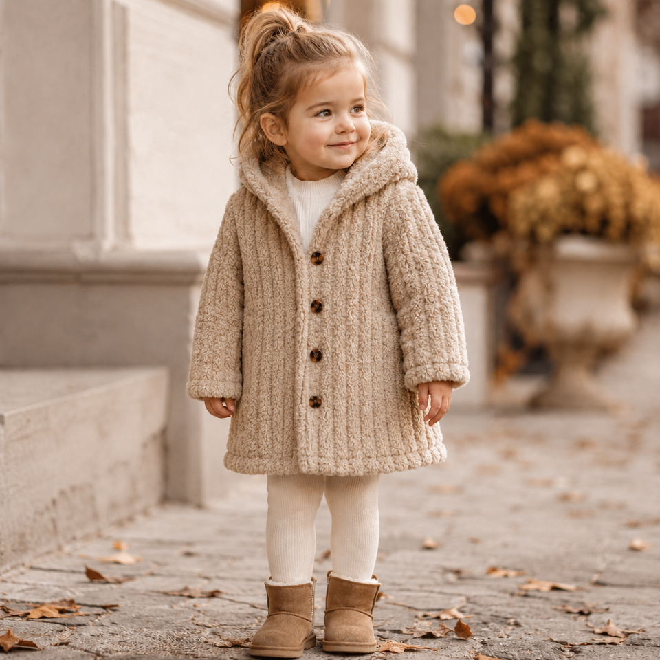 Mini Fashion™ - Mjukt fleecefoder för flickor - Vinterjacka