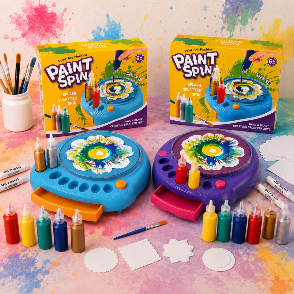 SpinArt – Kreativt & pedagogiskt – Gör-det-själv-målningsspinnmaskin