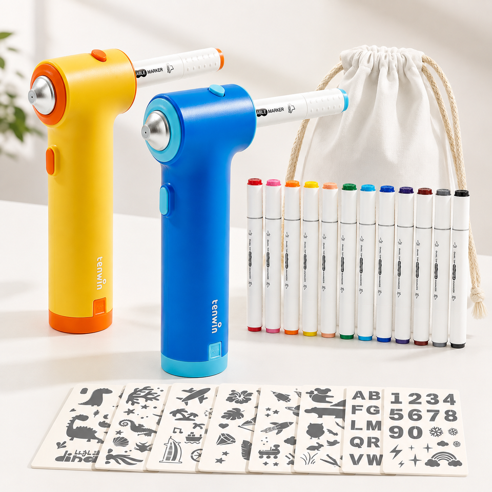 PaintBuddy – Kreativt & pedagogiskt – Bärbart airbrush-ritset