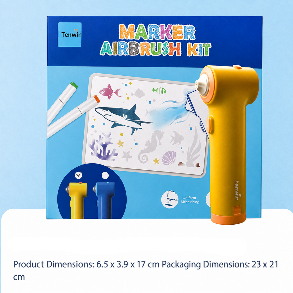 PaintBuddy – Kreativt & pedagogiskt – Bärbart airbrush-ritset