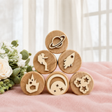WoodStamp – Montessori & Kreativt – 6 st trästämplar för lera