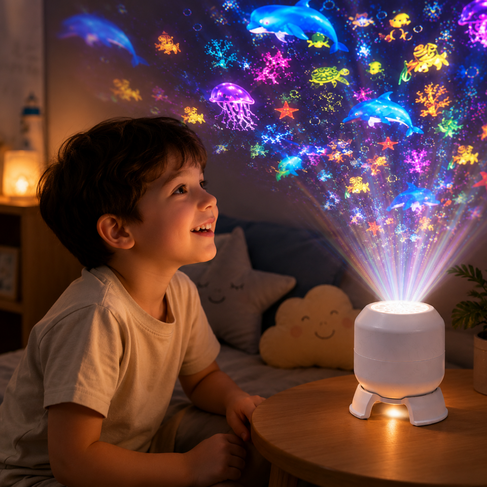 SeaDream – Lekfullt & lärorikt – 360° roterande LED-nattlampa