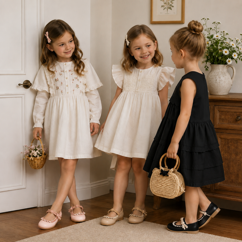 MiniChic – Elegans & stil – barntofflor med rosett