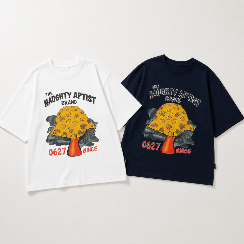 MushroomPlay – Casual & Streetwear – Oversized T-shirt med svampmotiv