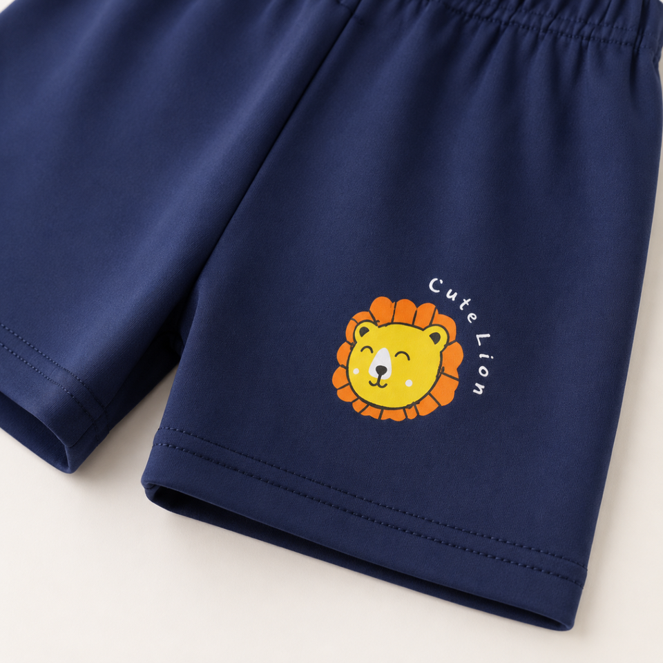 Mini Fashion™ - Lejontryck - Sommarset för pojkar