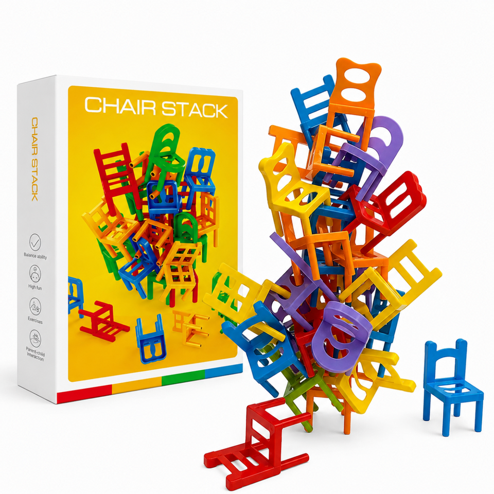 Chair Stack™ - Interaktiv och stimulerar kreativiteten - Stapla stolar-spel