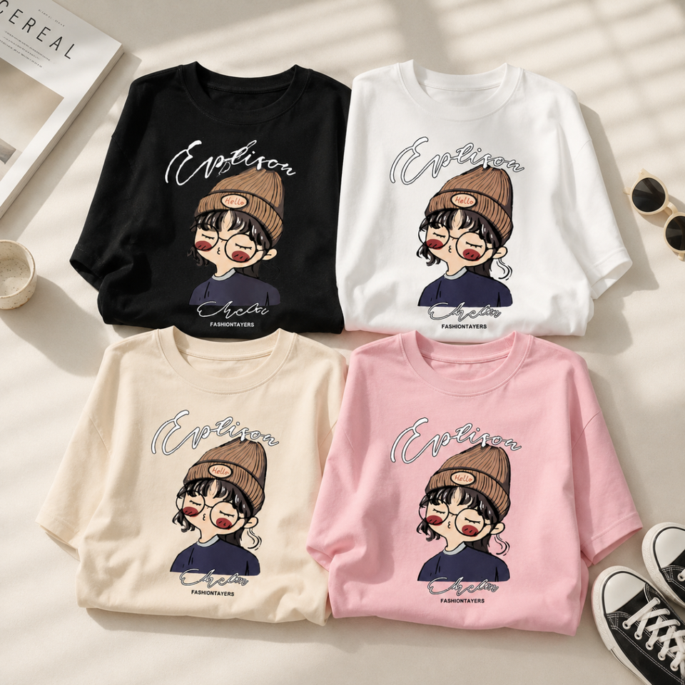 CuteStyle – Trendigt & bekvämt – T-shirt med överdimensionerat serietryck