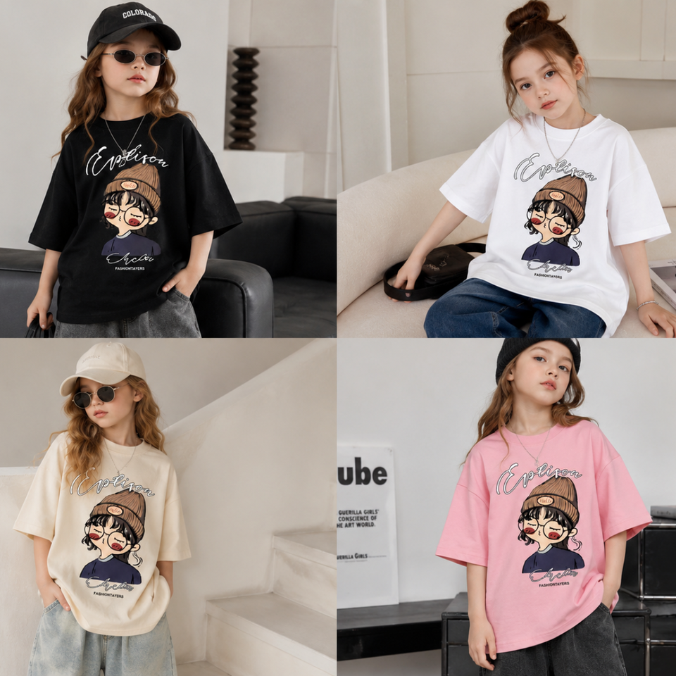 CuteStyle – Trendigt & bekvämt – T-shirt med överdimensionerat serietryck