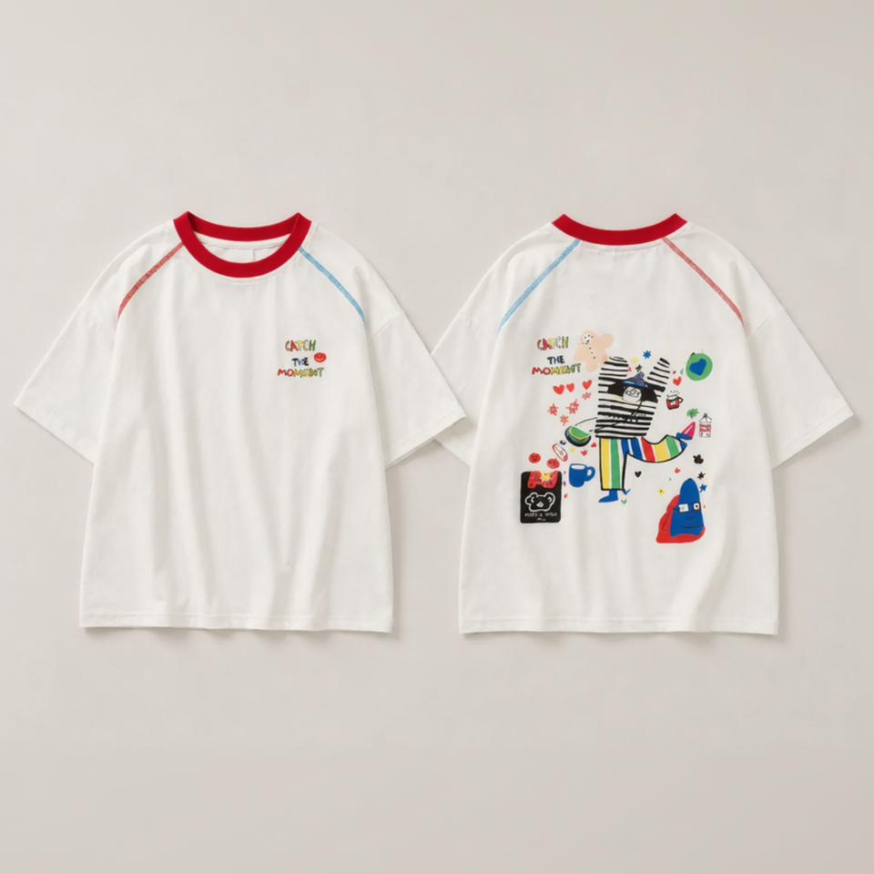 LittleVibe – Lek och kreativitet – T-shirt i stor storlek med färgglad illustration