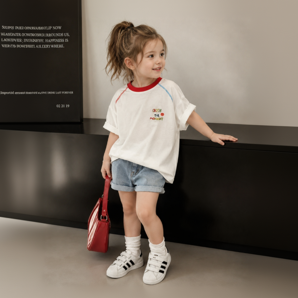 LittleVibe – Lek och kreativitet – T-shirt i stor storlek med färgglad illustration