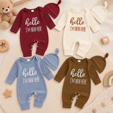 CuddleBaby – Hej, jag är ny här – Set med babyoverall och mössa