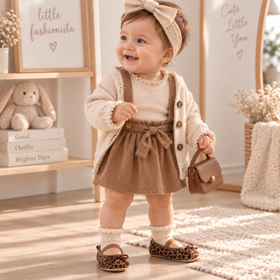 TinyStyle – Sött & elegant – Babyskor för flickor med leopardmönster