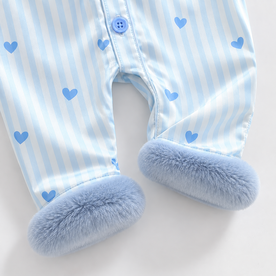 TinyLove – Mjuk & varm – Babyoverall med hjärtmönster och plyschdetaljer