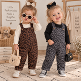 LeopardChic – Trendiga & bekväma – Jenters överallsbyxor med leopardmönster