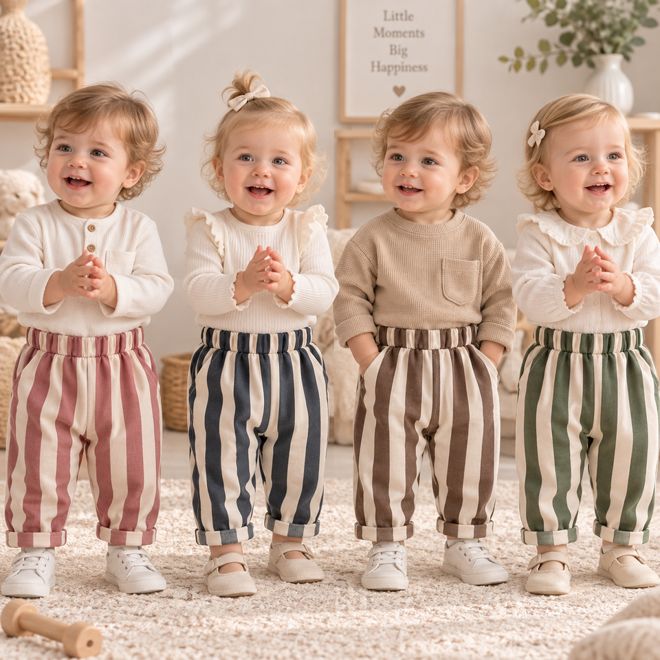 SoftStripe – Mjuka och bekväma – babybyxor med randigt mönster