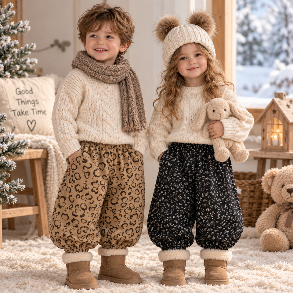 MiniTrousers – Varmt & mjukt – Barnbyxor i corduroy med fleecefoder