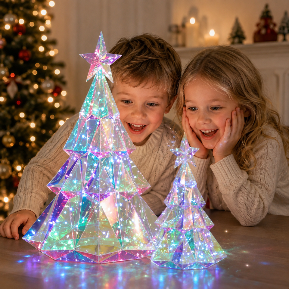 CrystalGlow – Festligt och stämningsfullt – Dekorativ LED-julgran