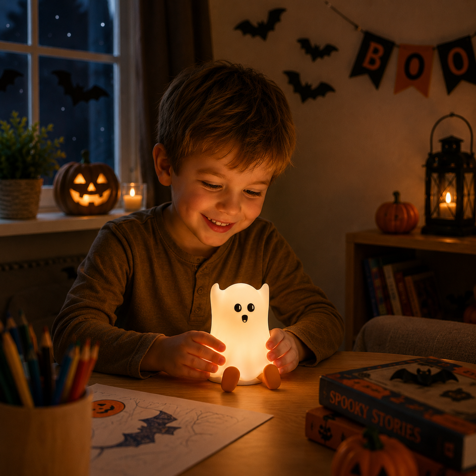 SpookyLamp – Gulligt & stämningsfullt – Halloween-nattlampa