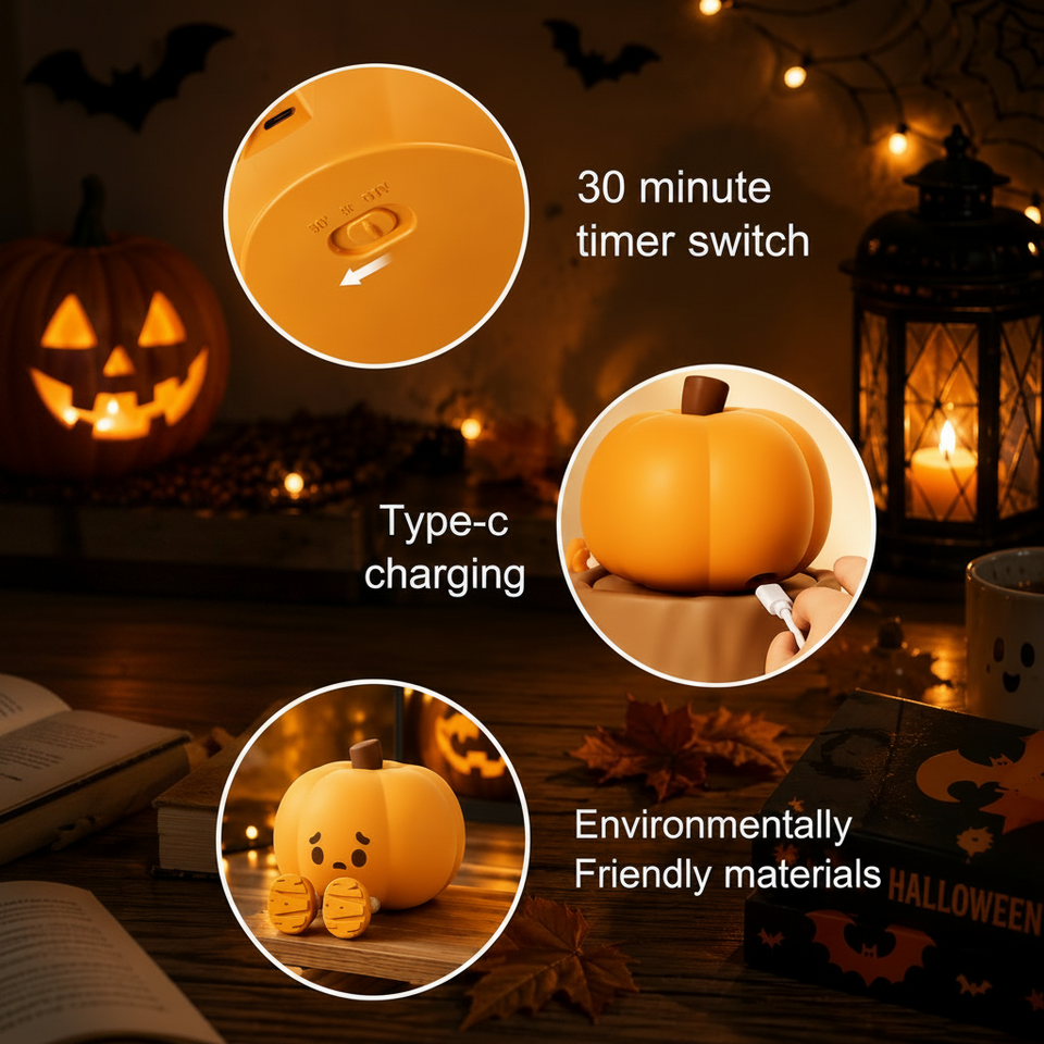 SpookyLamp – Gulligt & stämningsfullt – Halloween-nattlampa