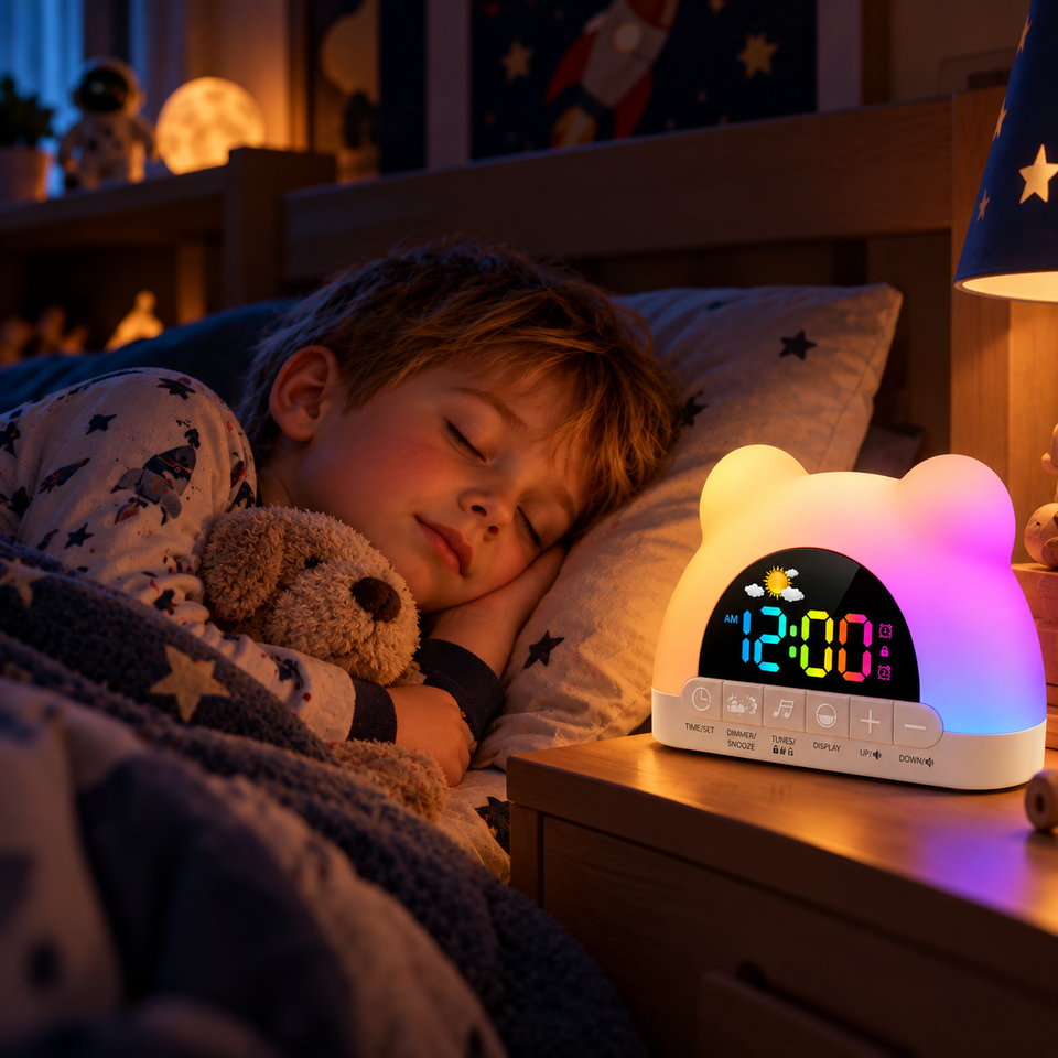 TinySunrise – Mjuk & funktionell – digital väckarklocka med soluppgångsljus