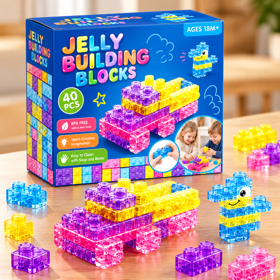 JellyBuild – Mjukt & kreativt – Flexibla Jelly-byggklossar
