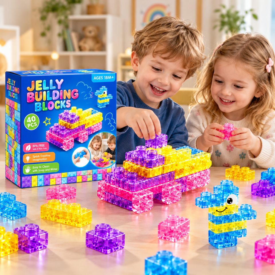 JellyBuild – Mjukt & kreativt – Flexibla Jelly-byggklossar