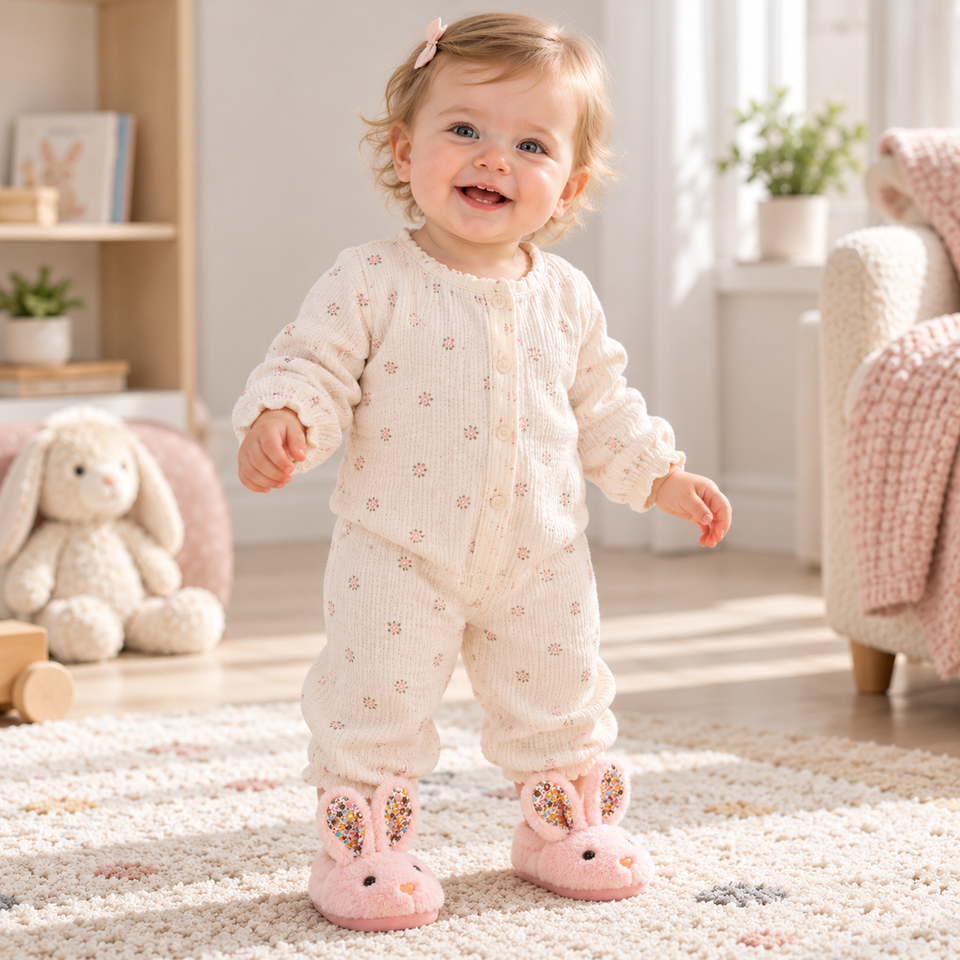 BunnyToes – Mjuka & varma – plyschiga kanintofflor