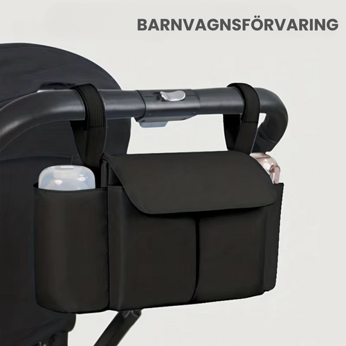 ToddlerOrganizer – Vattenavvisande och rymlig – barnvagnsorganiserare med flaskhållare