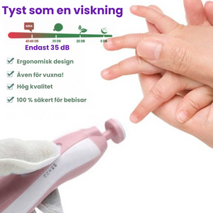 SafeCare – Tyst och säker – Elektrisk nagelfilsats för barn