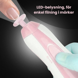 SafeCare – Tyst och säker – Elektrisk nagelfilsats för barn