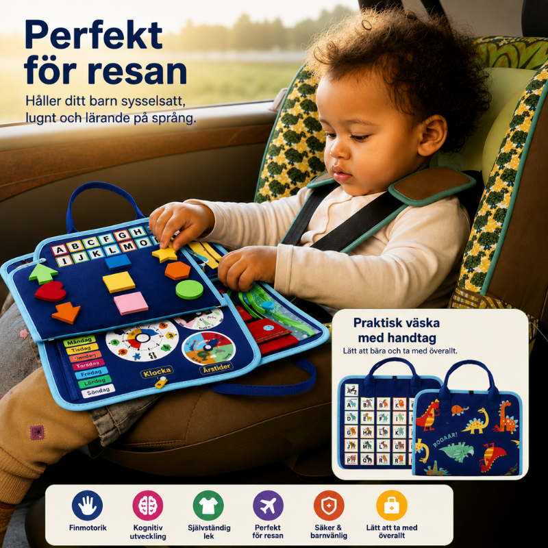 7-in-1 Busy Board – Motorik & inlärning – Aktivitetstavla