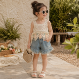 MiniChic – Snyggt och bekvämt – Set med boho-top och jeansshorts