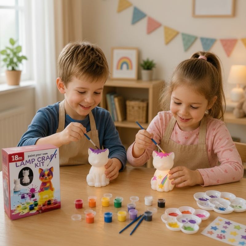 MiniCrafters – Kreativitet & lärande – DIY-lampa och djurmålningsset