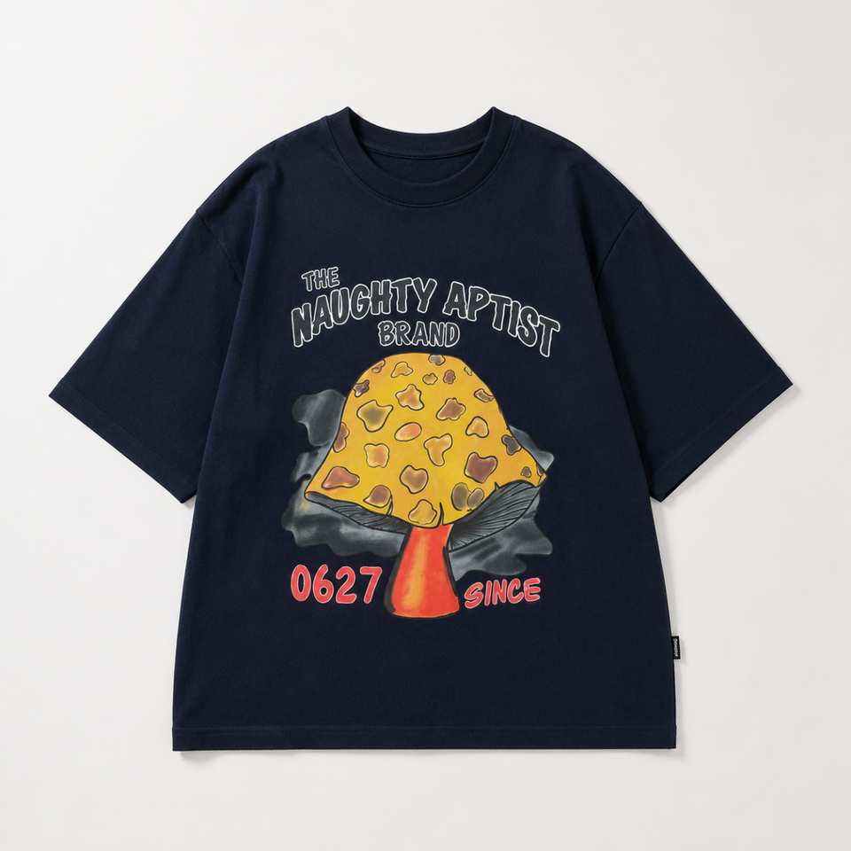 MushroomPlay – Casual & Streetwear – Oversized T-shirt med svampmotiv