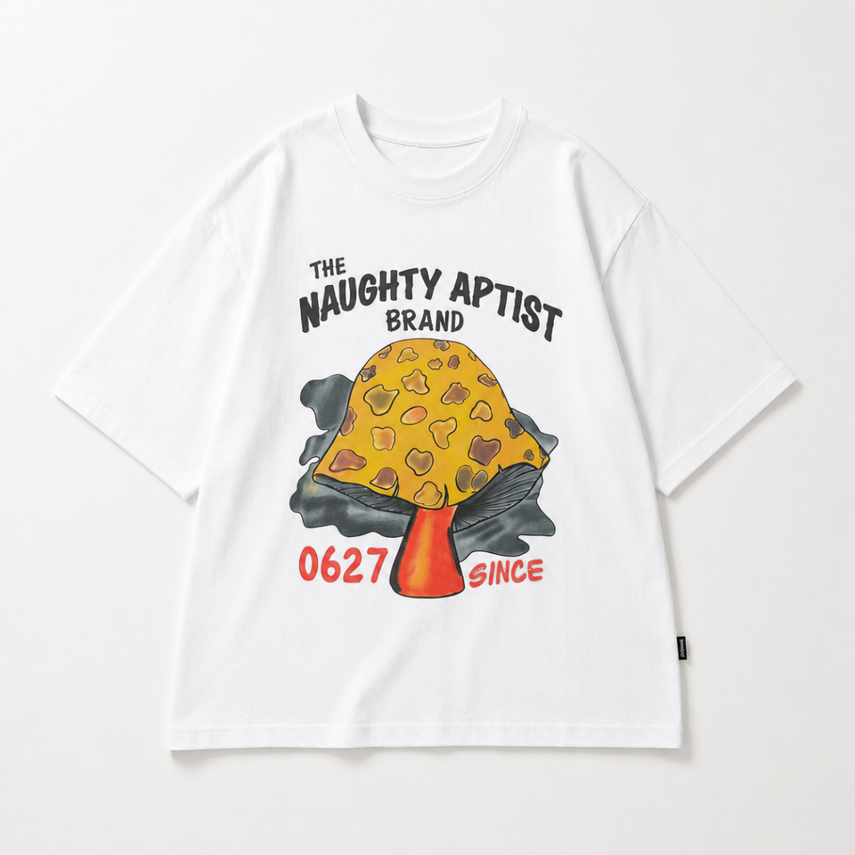 MushroomPlay – Casual & Streetwear – Oversized T-shirt med svampmotiv