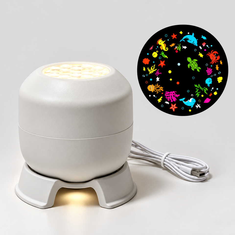 FrostyLight – Magiskt & stämningsfullt – roterande projektorlampa (jul & halloween)
