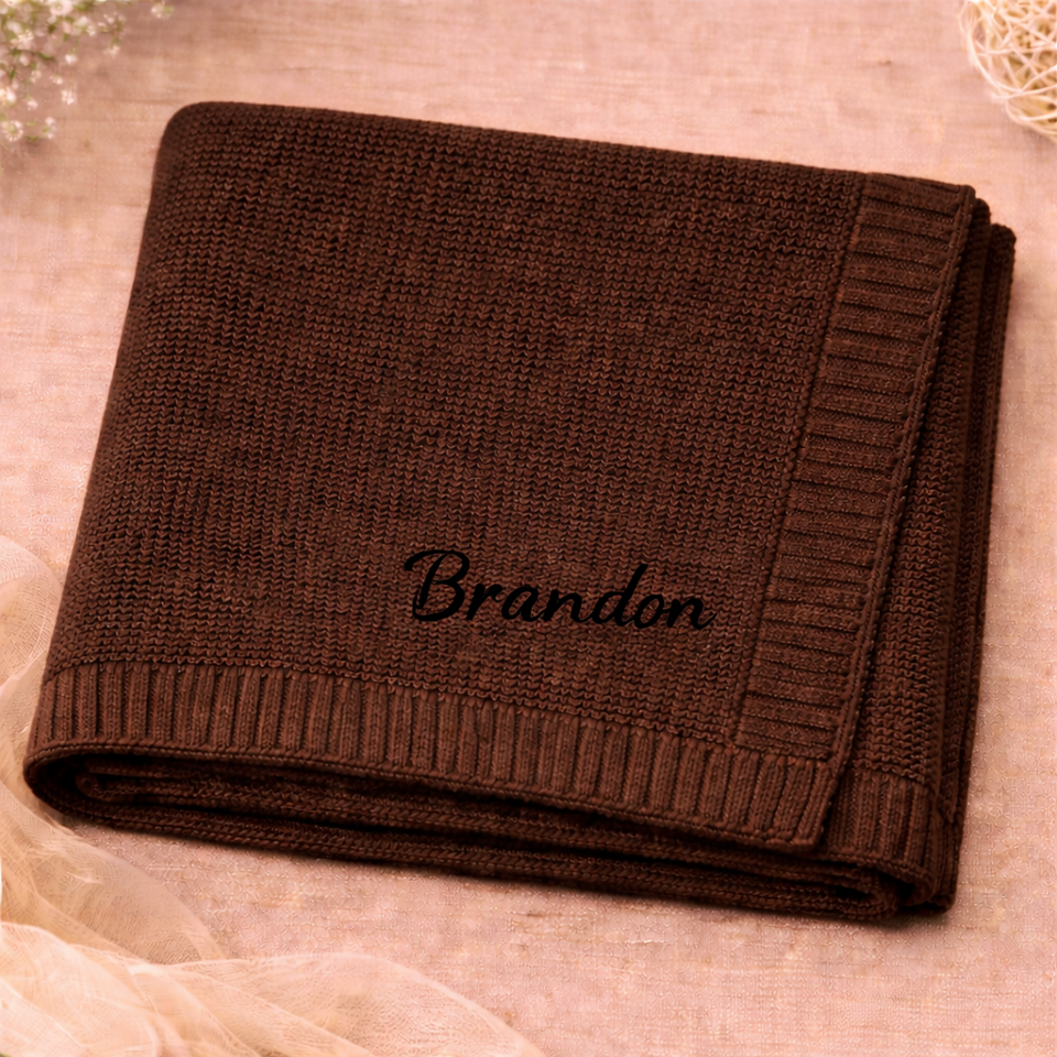 Personalized Baby Blanket – Mjuk & unik – Personlig broderad bomullsfilt